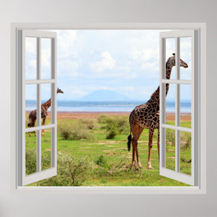 Poster Giraffes en Serengeti
