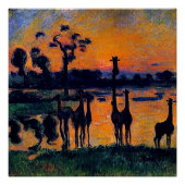 Poster Giraffes en silhouette (Devant)
