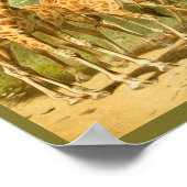 Poster Giraffes vintages Manger Feuille Animal Art Imprim (Coin)