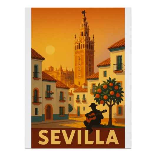 Poster Giralda Glow - Art rétro de Séville 2025 (Devant)