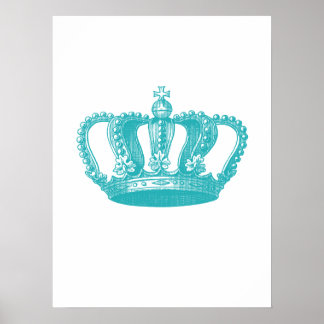 Poster Girl Aqua Blue Couronne Vintage