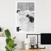 Poster Girl & Bear Seward, Alaska 1912 (Bureau à domicile)