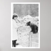 Girl & Bear Seward, Alaska 1912
