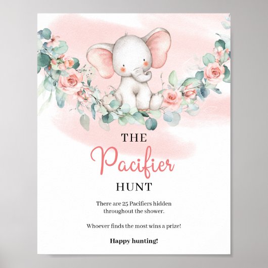 Poster Girl Elephant eucalyptus Le Pacifier chasse jeu (Devant)