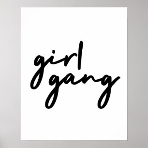 Poster Girl Gang   Cute Girl Power Moderne Féminisme