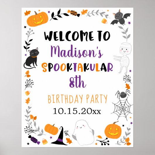 Poster Girl Halloween Spooktacular Birthday Welcome Poste (Devant)
