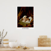 Poster Girl In Bed With A Dog By Jean-Honore Fragonard (Cuisine)