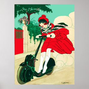 Poster Girl on Scooter by Alberto Fabio Lorenzi 