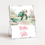 Poster Girl Sea Turtle Baby showers Livres et cadeaux<br><div class="desc">Faites de votre événement un événement spécial avec ce Baby shower Under The Sea avec notre joli et mignon livre et cadeau imprimé avec l'adorable thème Baby shower de tortue de mer. Téléchargez,  personnalisez et créez des souvenirs durables avec cette touche parfaite pour votre fête joyeuse ! BS832</div>