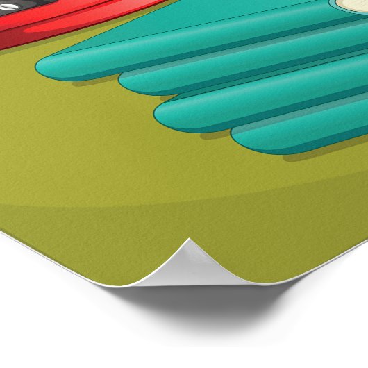 Poster Girl Studying at Desk Doing Homework (Coin)