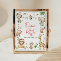 Girl Wild One Safari Baby shower Déchets Raffle