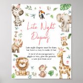 Poster Girl Wild One Safari Late Night Diapers (Devant)