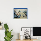 Poster Girl With Blue Hydrangeas (Bureau à domicile)
