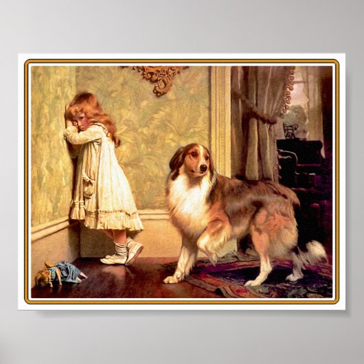 Poster : Girl with Pet Sheltie (Devant)