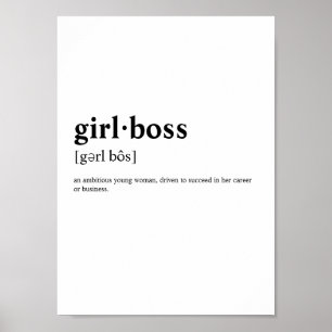 Poster Girlboss - Signification du dictionnaire