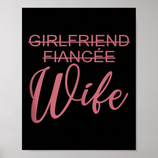 Poster Girlfriend Fiancée Wife, Wedding, Just Married, Ma (Devant)