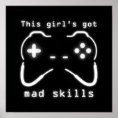 Poster Girl's got Mad Skills Video Game Controller (Devant)
