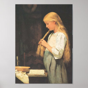 Poster Girls' hair braiding  1887