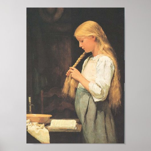 Poster Girls' hair braiding  1887 (Devant)