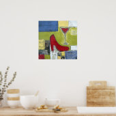 Poster Girls Love Cosmos & Red Chaussures par Dan Roberts (Cuisine)