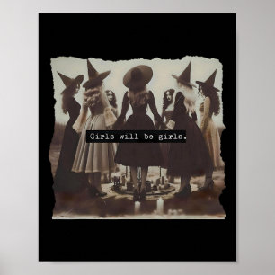 Poster Girls Sera Filles Sorcière Witchy Saison Éffrayant