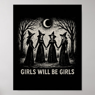 Poster Girls Sera Filles Sorcière Witchy Saison Éffrayant