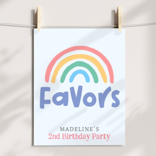 Poster Girls Two Cool 2nd Birthday Rainbow Favor