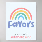 Poster Girls Two Cool 2nd Birthday Rainbow Favor (Devant)
