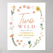 Poster Girls Two Wild Boho Birthday Welcome Sign (Devant)