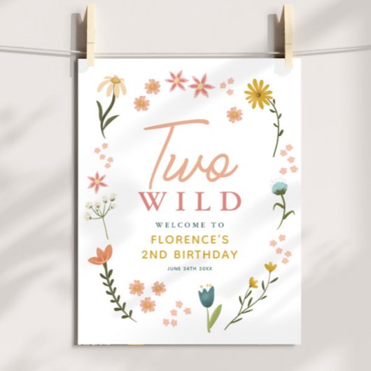 Poster Girls Two Wild Boho Birthday Welcome Sign