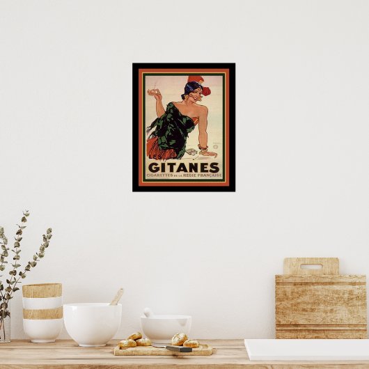 Poster Gitanes 1931 Art Deco Cigarette Ad (Cuisine)