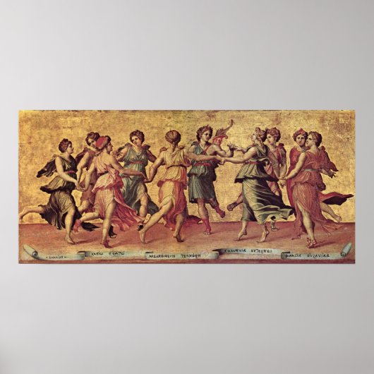 Poster Giulio Romano - Danse d'Apollon avec les Muses (Devant)