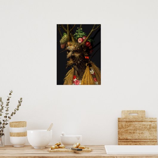 Poster Giuseppe Arcimboldo - Quatre saisons en une tête (Cuisine)