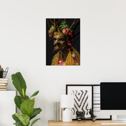 Poster Giuseppe Arcimboldo - Quatre saisons en une tête (Bureau à domicile)