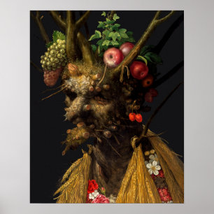 Poster Giuseppe Arcimboldo - Quatre saisons en une tête