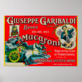 Poster Giuseppe Garibaldi Macaroni Étiquette (Devant)