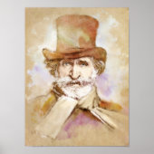Poster Giuseppe Verdi Portrait im Aquarell Style (Devant)