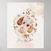 Poster Give Thanks Fall Art Print (Devant)