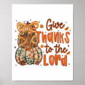 Poster Give Thanks To The Lord Fall Christian Cross Coque (Devant)