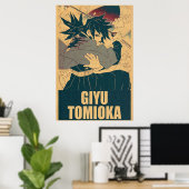 Poster Giyu Tomioka Demon Slayer (Bureau à domicile)