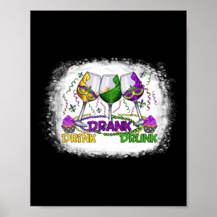 Poster Gl De Vin Mardi Gras Drôle Boisson Festival