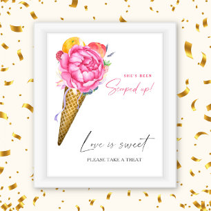 Poster Glace à l'aquarelle - l'amour est doux, prenez une