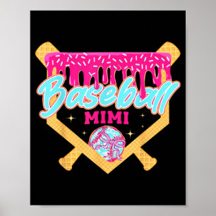 Poster Glace à l'égouttement mimi de baseball saison de b