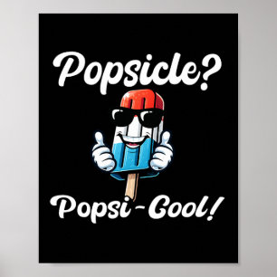 Poster Glace amusante du 4 juillet Drapeau américain Patr