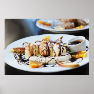 Poster glace au café avec sirop de chocolat