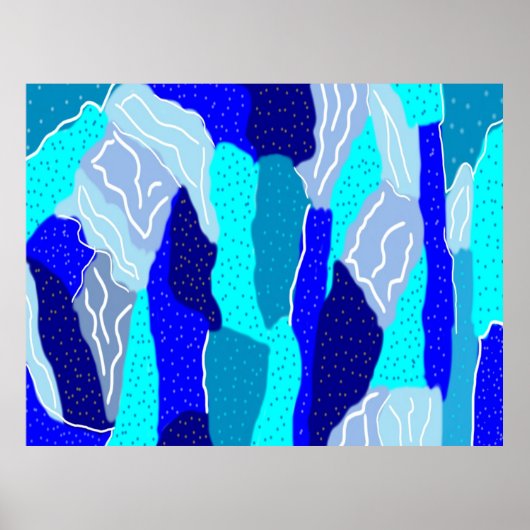 Poster Glace bleue et grise (Devant)