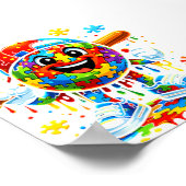 Poster Glace de baseball pour la sensibilisation à l'auti (Coin)