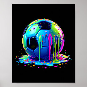 Poster Glace de football qui coule pour garçons filles en