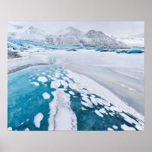 Poster Glace de glacier gelée, Islande (Devant)