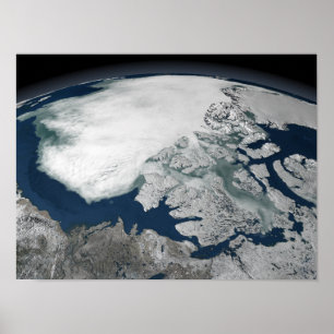 Poster Glace de mer arctique au-dessus de l'Amérique du